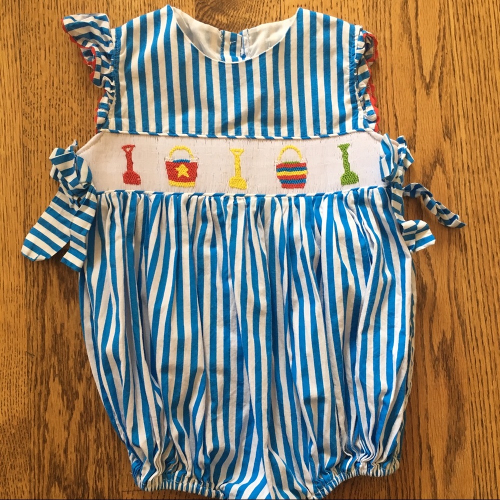 Smocked beach romper